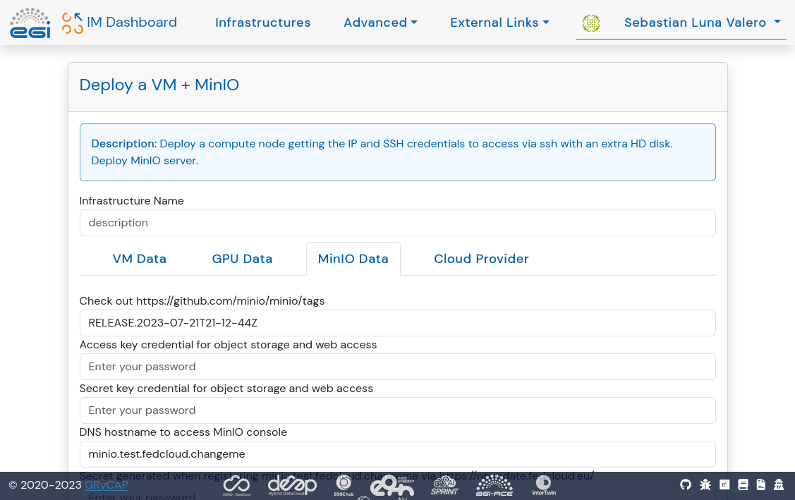 Configure MinIO in IM.