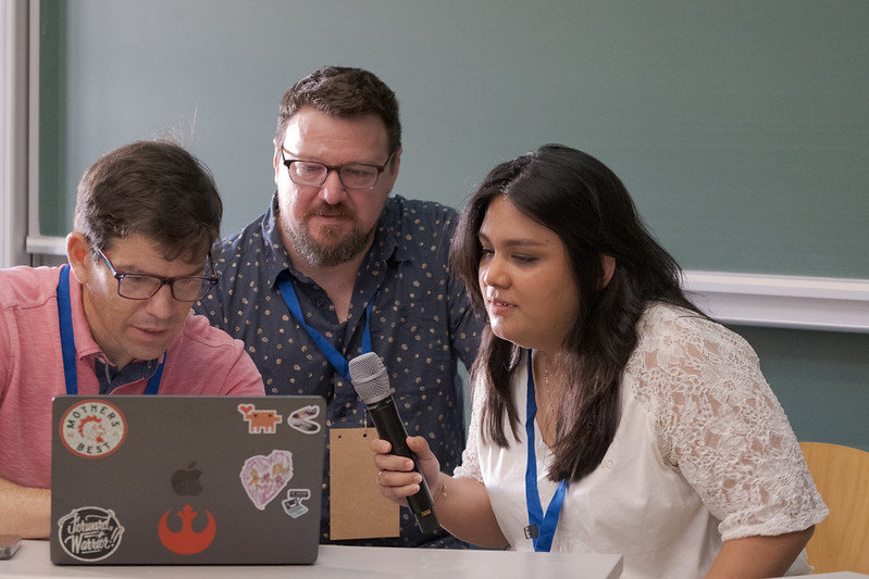 Presenters demonstrating Galaxy features during Galaxy Live at GCC2026.