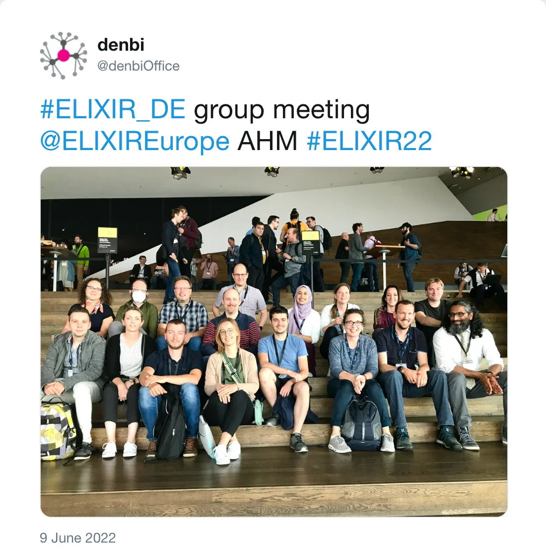 Post by denbi (@denbiOffice): #ELIXIR_DE group meeting @ELIXIREurope AHM #ELIXIR22