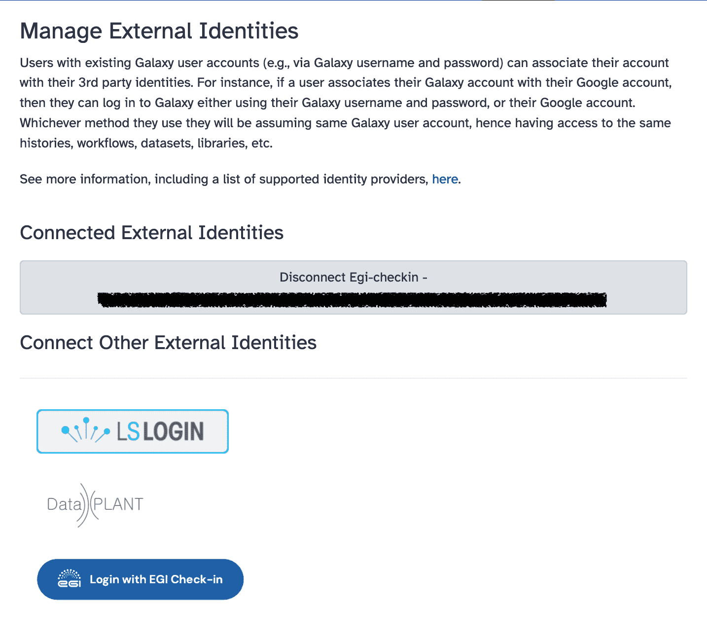 External identities preferences
