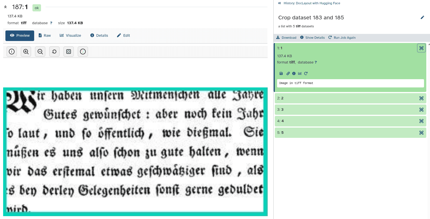 Sub-images by Crop image tool