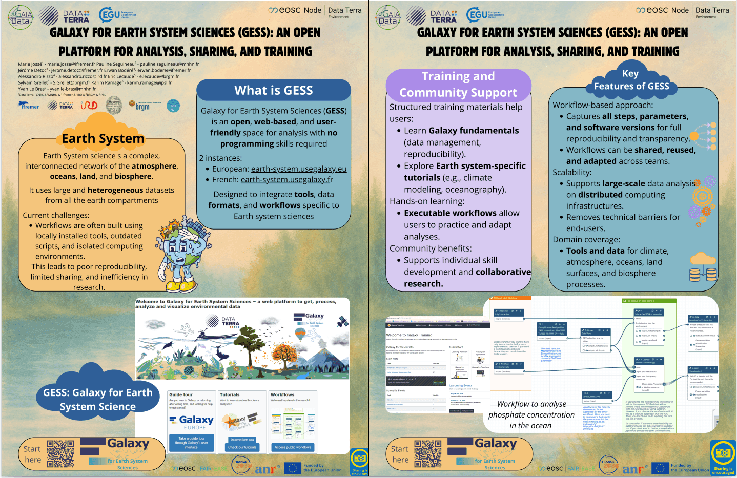 Galaxy For Earth System Science (GESS): An open platform for analysis, sharing, and training !